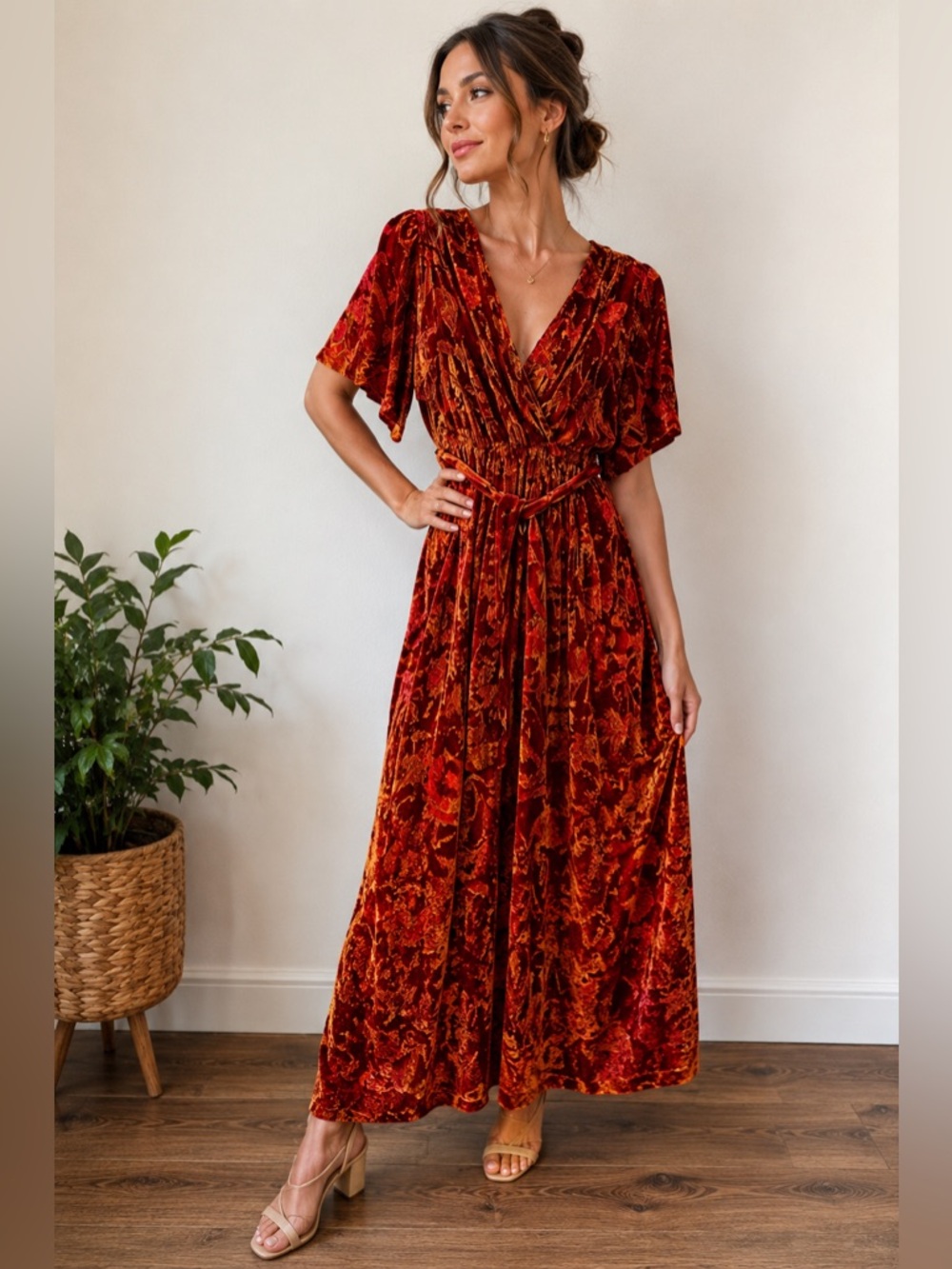 Vintage velvet maxi dress